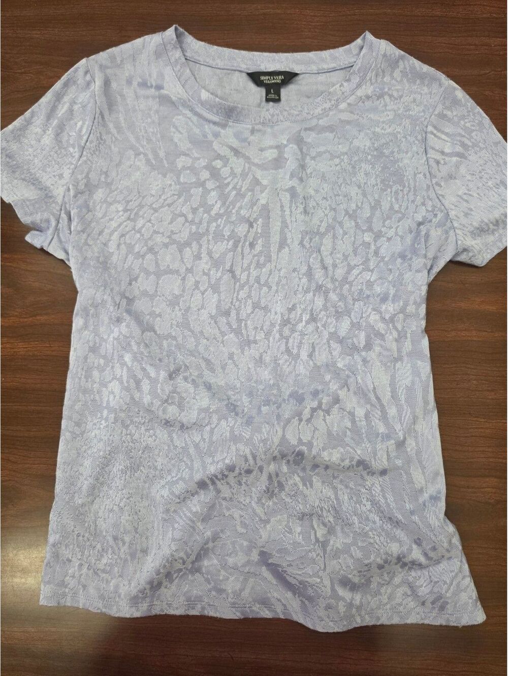 Simply Vera Vera Wang Lavender Purple Twist Back Shirt Large Elevated Casual Top